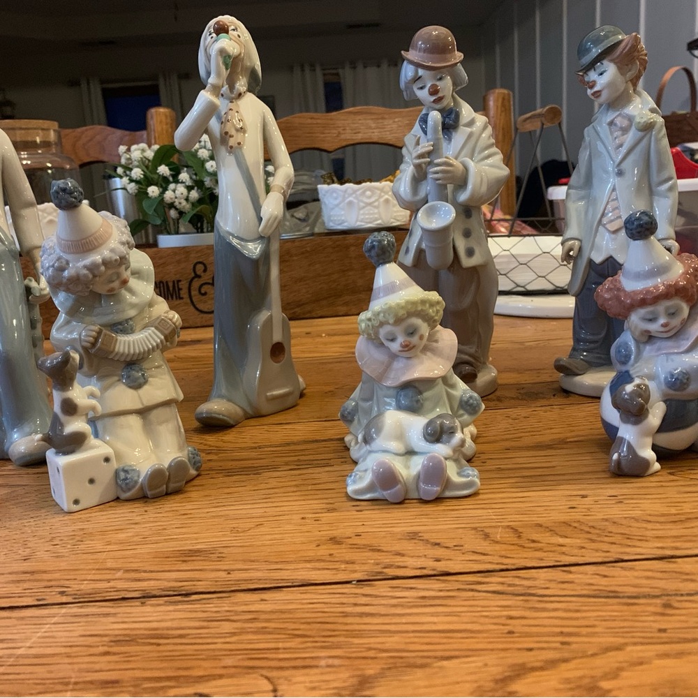 Lladro clown figurine set